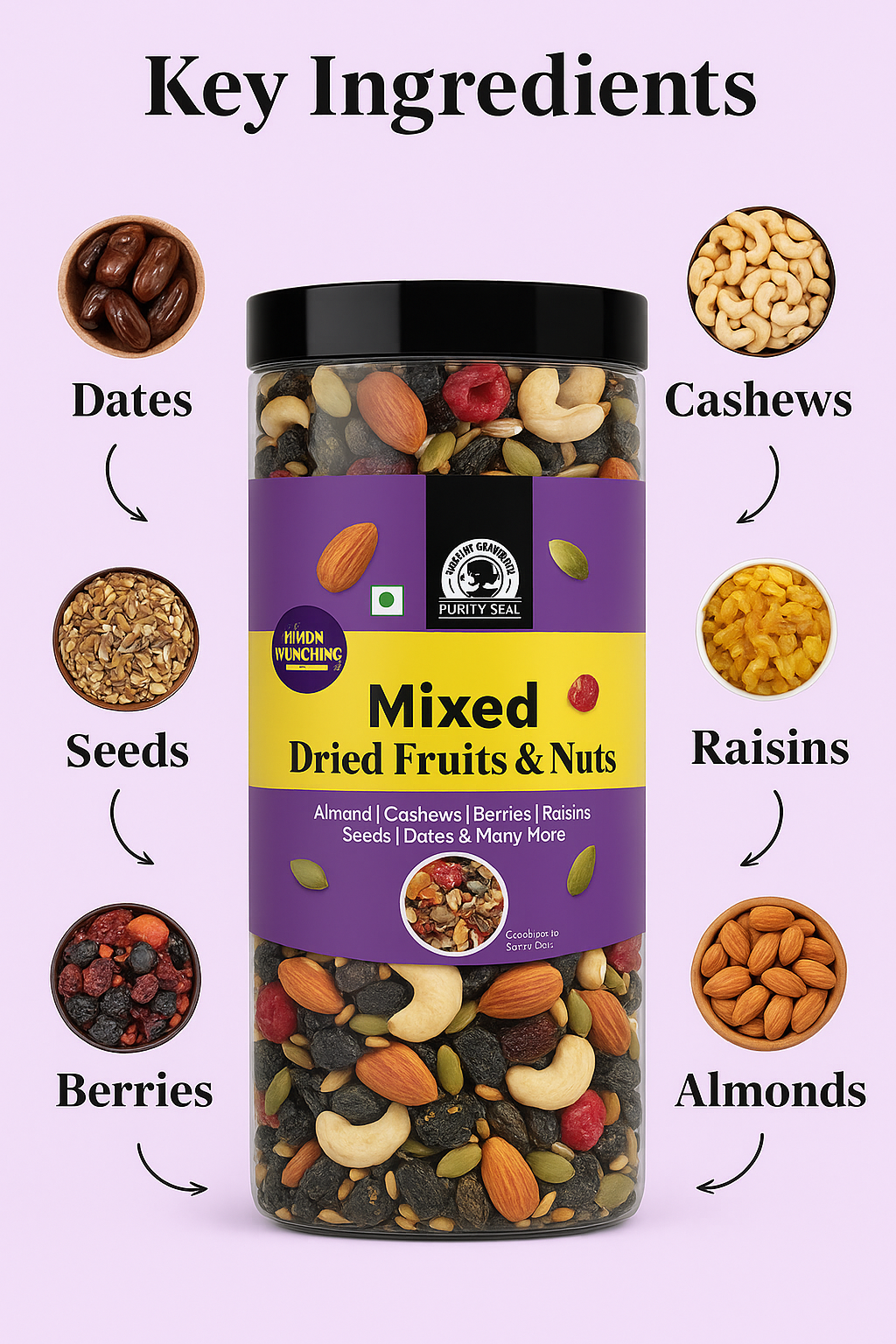 Premium Mixed Dry Fruits & Nuts | Immunity Booster | COD AVAILABLE | Free Delivery | 500 G without Box