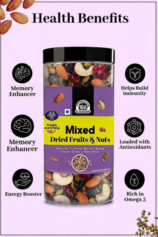 Premium Mixed Dry Fruits & Nuts | Immunity Booster | COD AVAILABLE | Free Delivery  | 500 G without Box